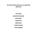2025 TSGMA HOF INDUCTEES