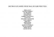 2015 TRI-STATE GOSPEL MUSIC HALL OF FAME INDUCTEES